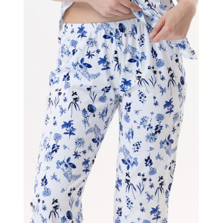 Cotton Pyjama BLOOM 902 Blue | Lingerie le Chat