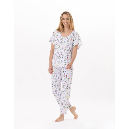 Pyjama en coton BLOOM 902 Corail | Lingerie le Chat