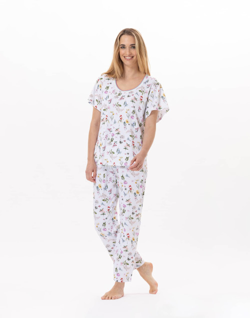 Pyjama en coton BLOOM 902 Corail | Lingerie le Chat