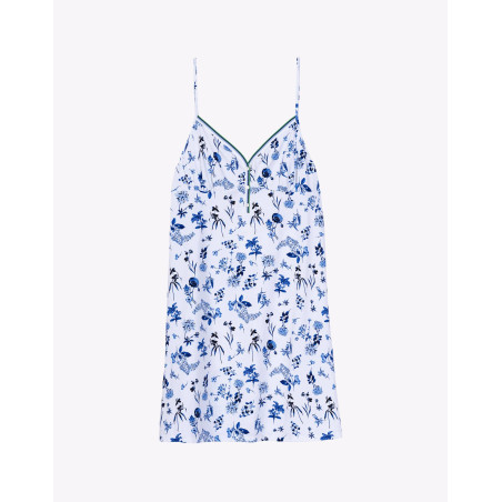 Cotton Nightie  BLOOM 903 Blue | Lingerie le Chat