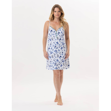 Cotton Nightie  BLOOM 903 Blue | Lingerie le Chat