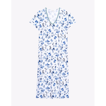 Cotton Nightdress BLOOM 911 Blue | Lingerie le Chat