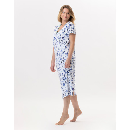 Cotton Nightdress BLOOM 911 Blue | Lingerie le Chat