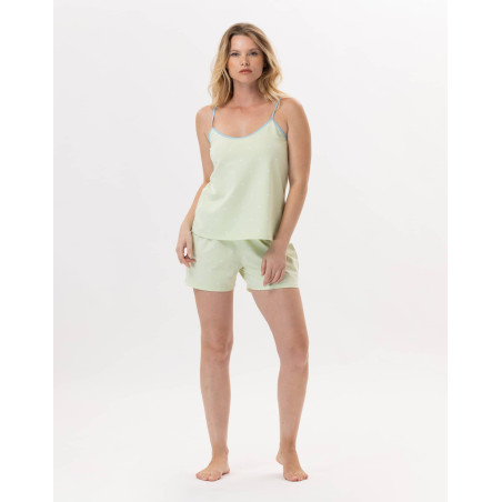 Cotton Pyjama short PITCHOUN 900 Water green | Lingerie le Chat