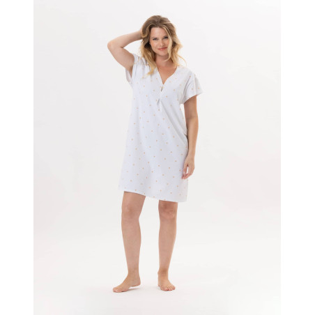 Chemise de nuit en coton PITCHOUN 901 Sable | Lingerie le Chat