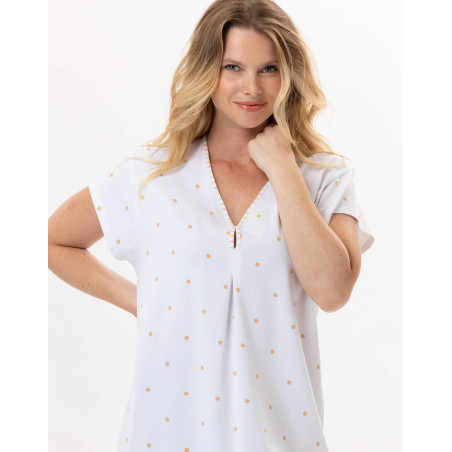 Chemise de nuit en coton PITCHOUN 901 Sable | Lingerie le Chat