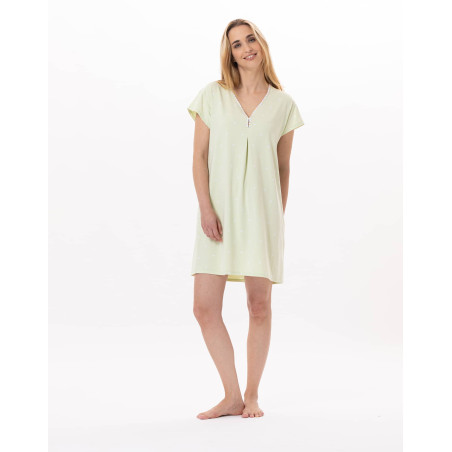 Chemise de nuit en coton PITCHOUN 901 Vert d'eau | Lingerie le Ch