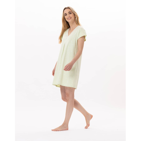 Chemise de nuit en coton PITCHOUN 901 Vert d'eau | Lingerie le Ch