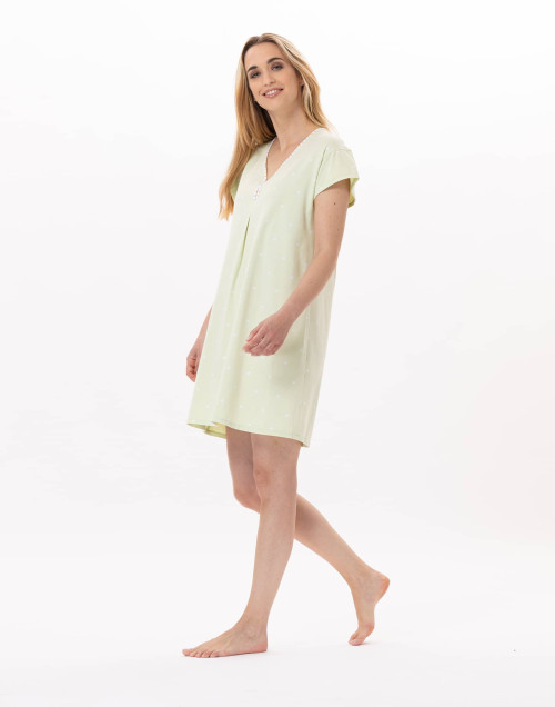 Chemise de nuit en coton PITCHOUN 901 Vert d'eau