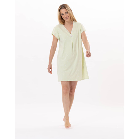 Chemise de nuit en coton PITCHOUN 901 Vert d'eau | Lingerie le Ch