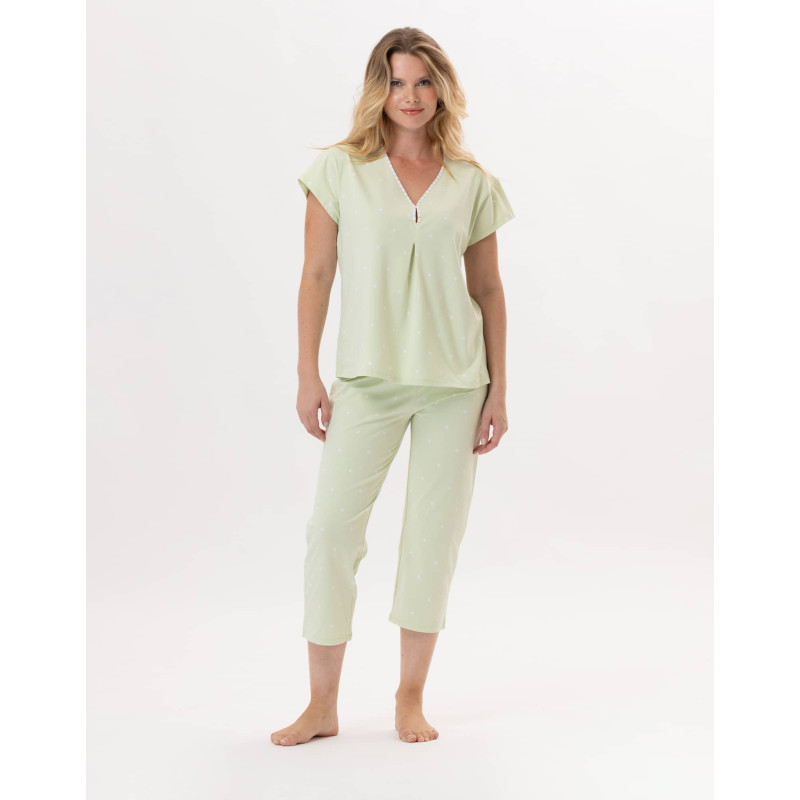 Pyjama en coton PITCHOUN 902 Vert d'eau | Lingerie le Chat