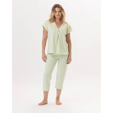 Pyjama en coton PITCHOUN 902 Vert d'eau | Lingerie le Chat