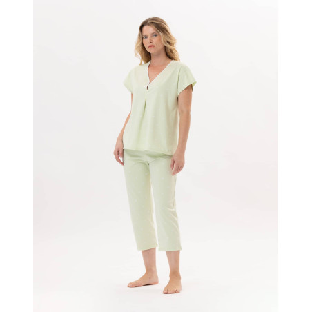 Pyjama en coton PITCHOUN 902 Vert d'eau | Lingerie le Chat