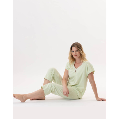 Pyjama en coton PITCHOUN 902 Vert d'eau | Lingerie le Chat