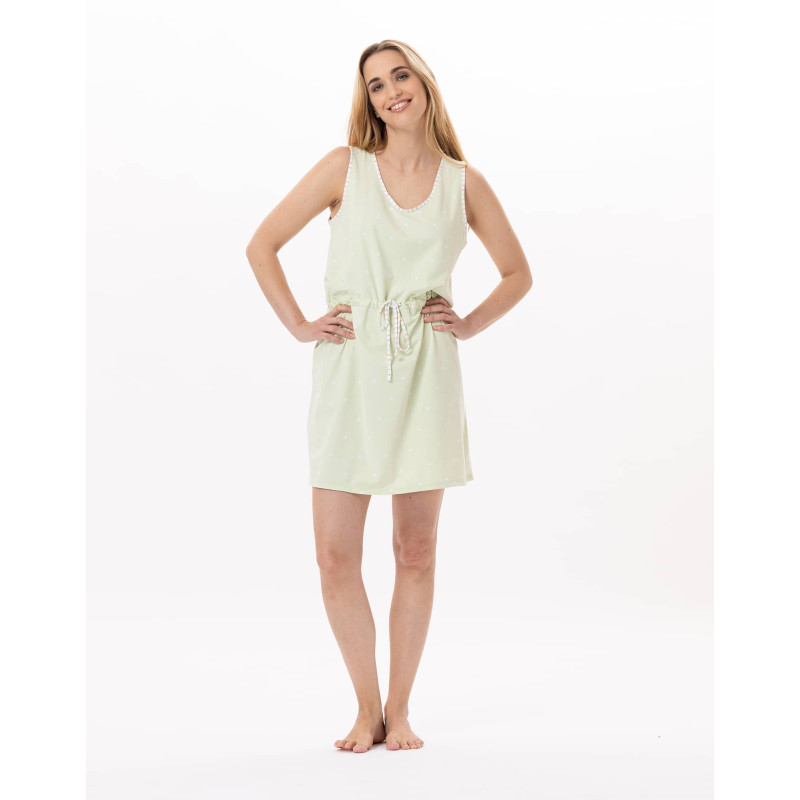 Cotton Nightdress PITCHOUN 907 Water green | Lingerie le Chat