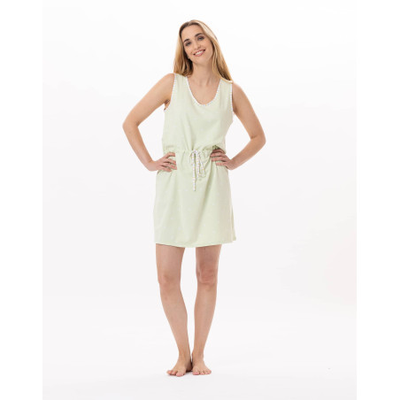 Cotton Nightdress PITCHOUN 907 Water green | Lingerie le Chat