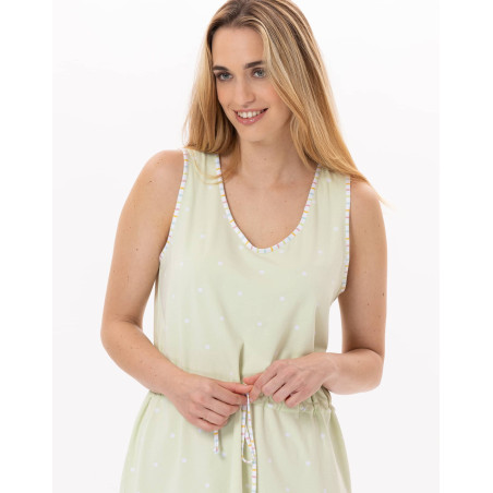 Cotton Nightdress PITCHOUN 907 Water green | Lingerie le Chat