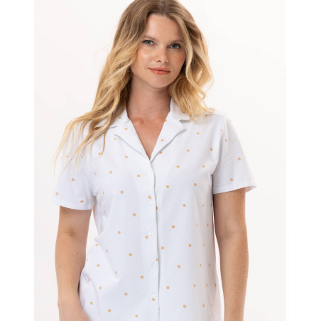 Pyjama boutonné en coton PITCHOUN 906 Sable | Lingerie le Chat