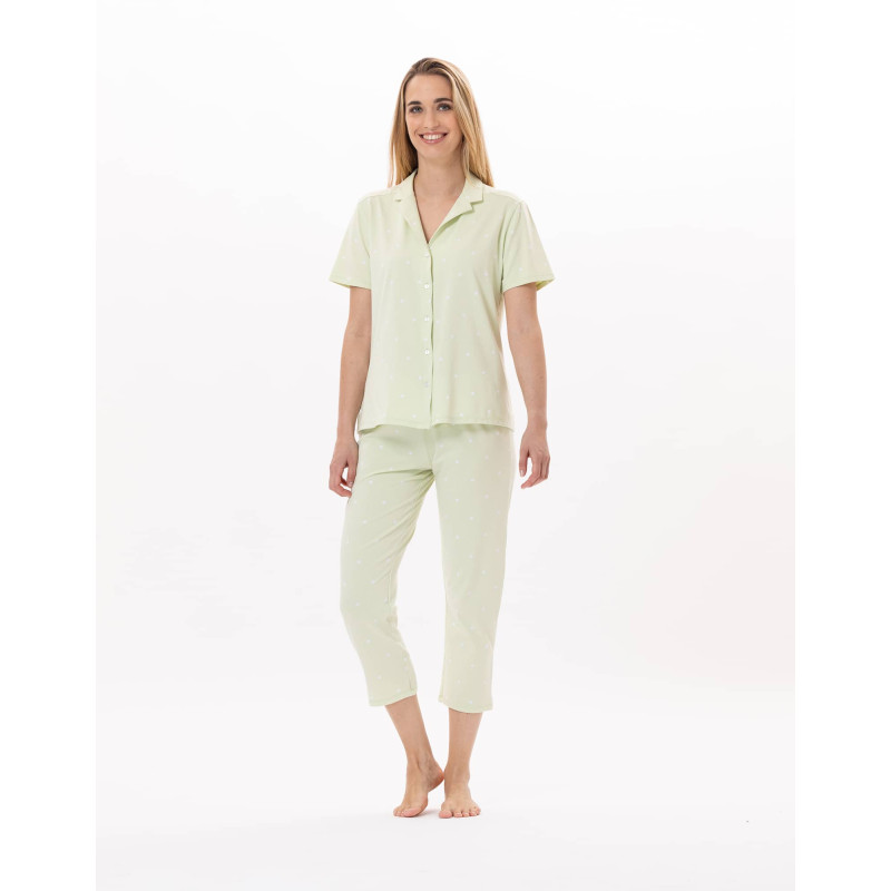 Pyjama en coton PITCHOUN 906 Vert d'eau | Lingerie le Chat