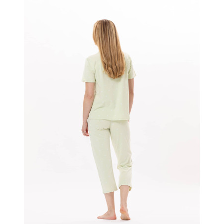 Cotton button-down Pyjama PITCHOUN 906 Water green | Lingerie le Chat