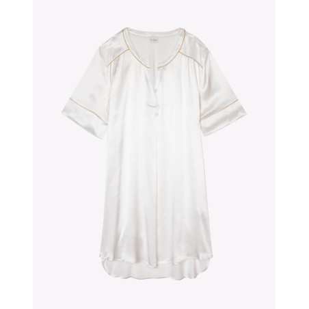 Viscose nightshirt CROISETTE 905 White/Gold | Lingerie le Chat