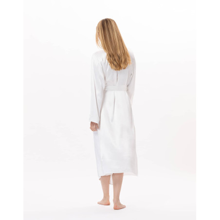 Viscose dressing gown CROISETTE 960 White/Gold | Lingerie le Chat