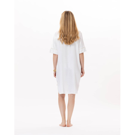 Viscose nightshirt CROISETTE 905 White/Gold | Lingerie le Chat