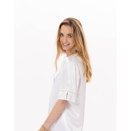 Viscose nightshirt CROISETTE 905 White/Gold | Lingerie le Chat