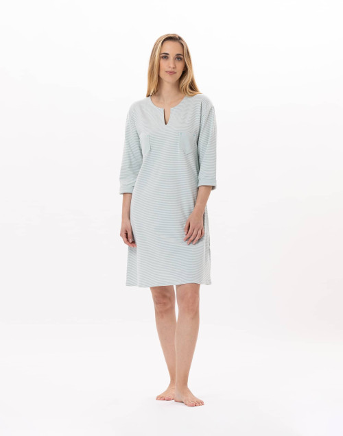 Cotton Nightdress JEANNETTE 901 Turquoise | Lingerie le Chat