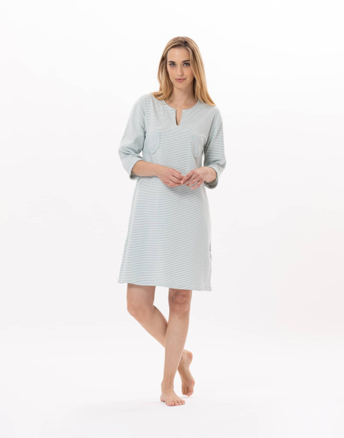 Cotton Nightdress JEANNETTE 901 Turquoise