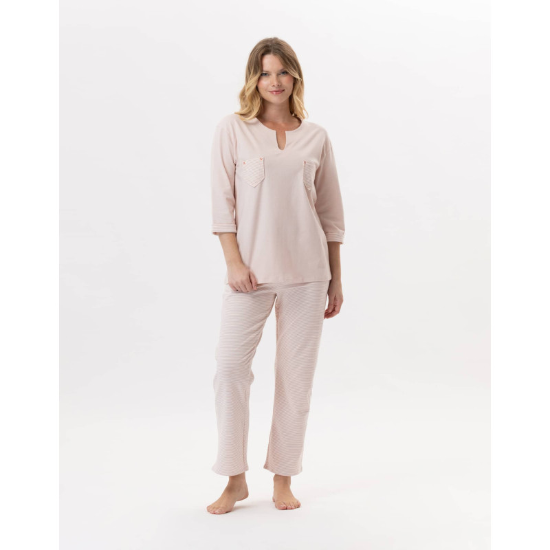 Cotton Pyjama JEANNETTE 902 Sand | Lingerie le Chat