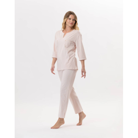 Pyjama en coton JEANNETTE 902 Sable | Lingerie le Chat