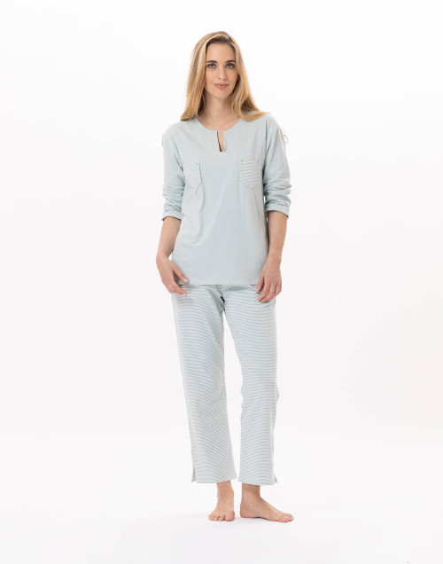 Cotton Pyjama JEANNETTE 902 Turquoise | Lingerie le Chat