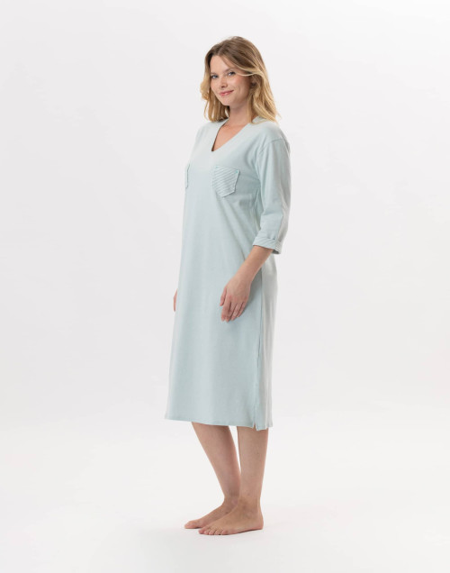 Chemise de nuit en coton JEANNETTE 911 Turquoise