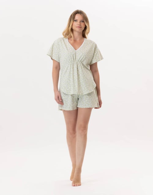 Pyjama short en coton CALISSON 900 Anis | Lingerie le Chat