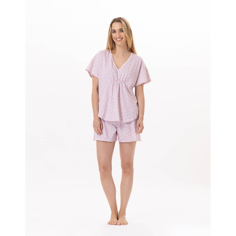 Cotton Pyjama short CALISSON 900 Pink | Lingerie le Chat