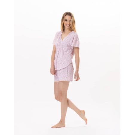 Pyjama short en coton CALISSON 900 Rose | Lingerie le Chat