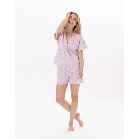 Cotton Pyjama short CALISSON 900 Pink | Lingerie le Chat