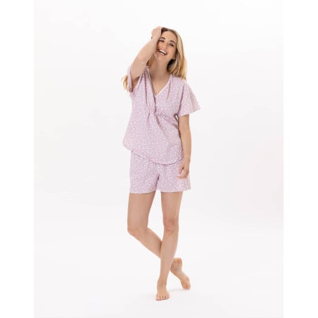 Pyjama short en coton CALISSON 900 Rose | Lingerie le Chat