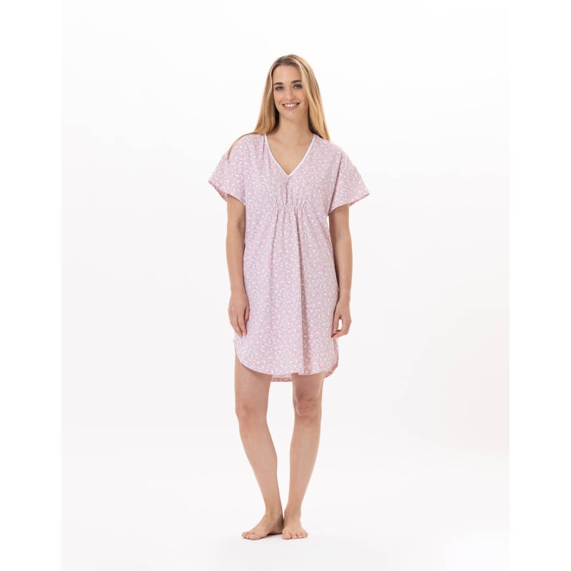 Chemise de nuit en coton CALISSON 901 Rose | Lingerie le Chat