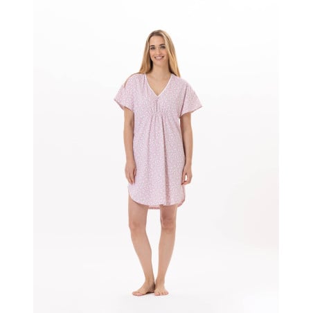 Chemise de nuit en coton CALISSON 901 Rose | Lingerie le Chat