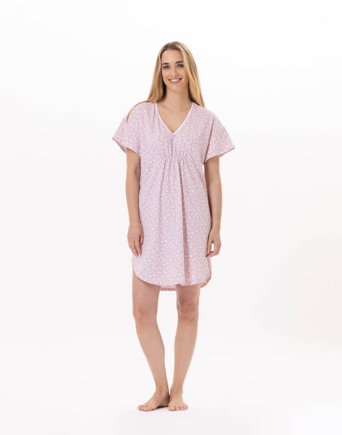 Chemise de nuit en coton CALISSON 901 Rose | Lingerie le Chat