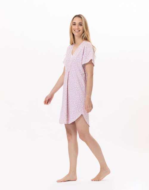 Chemise de nuit en coton CALISSON 901 Rose