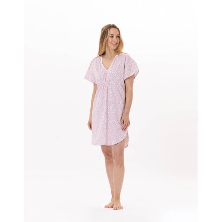 Chemise de nuit en coton CALISSON 901 Rose | Lingerie le Chat