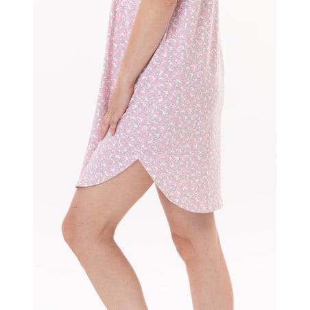 Chemise de nuit en coton CALISSON 901 Rose | Lingerie le Chat