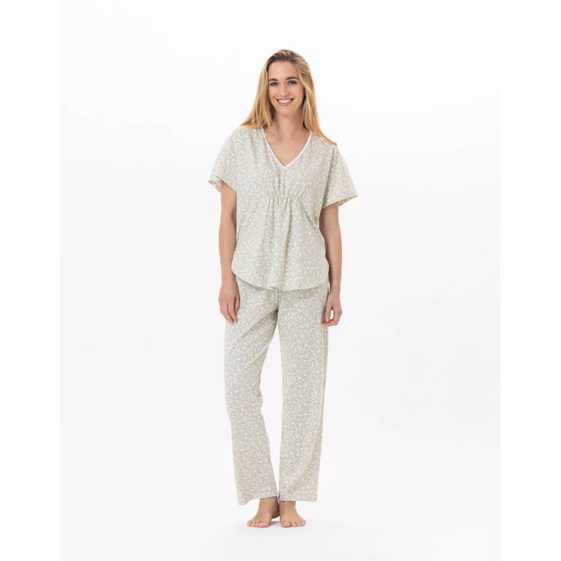 Pyjama en coton CALISSON 902 Anis | Lingerie le Chat