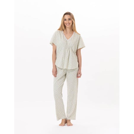 Pyjama en coton CALISSON 902 Anis | Lingerie le Chat