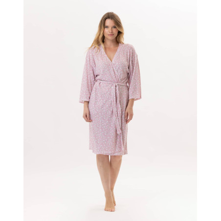 Kimono  en viscose CALISSON 960 Rose | Lingerie le Chat