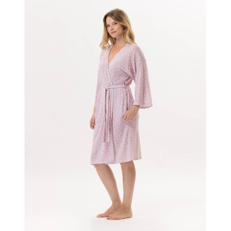 Kimono  en viscose CALISSON 960 Rose | Lingerie le Chat