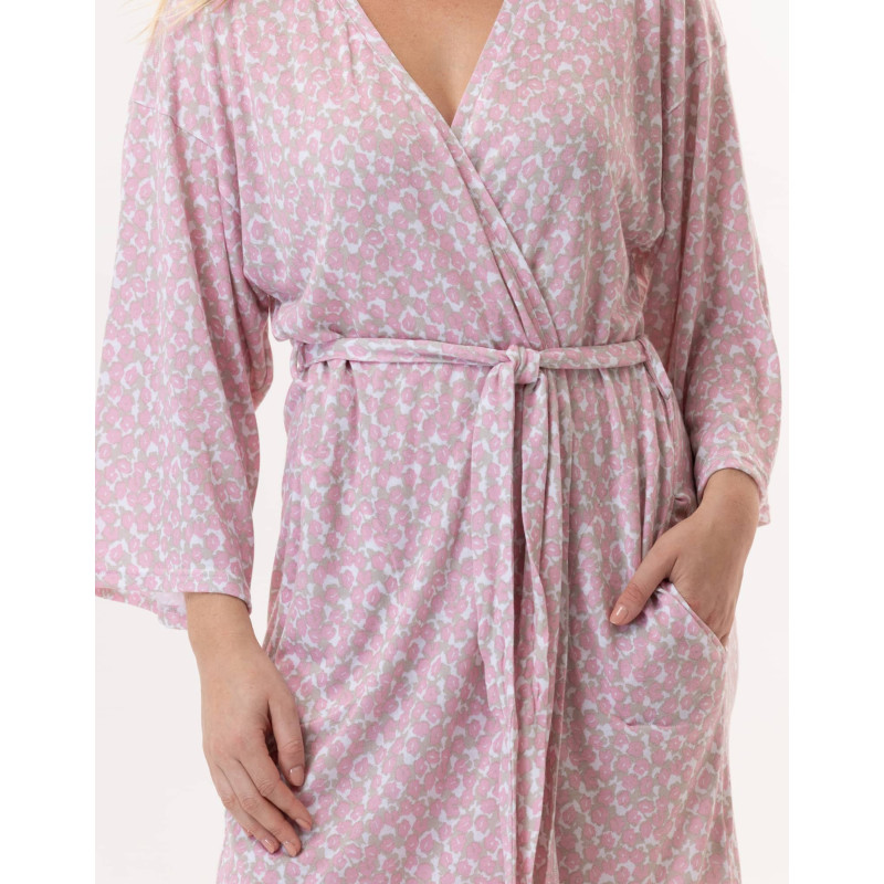 Kimono  en viscose CALISSON 960 Rose | Lingerie le Chat